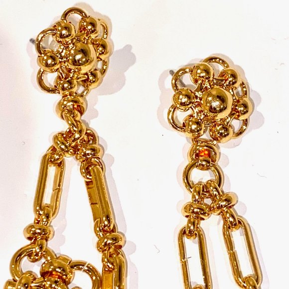 Anthropologie Jewelry Anthropologie Gold Flower Shape Dangle